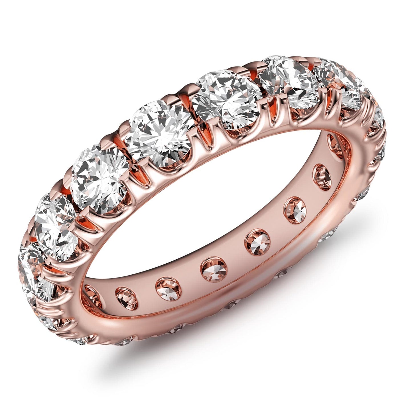 3ct French Pave Diamond Eternity Ring in 14k Gold