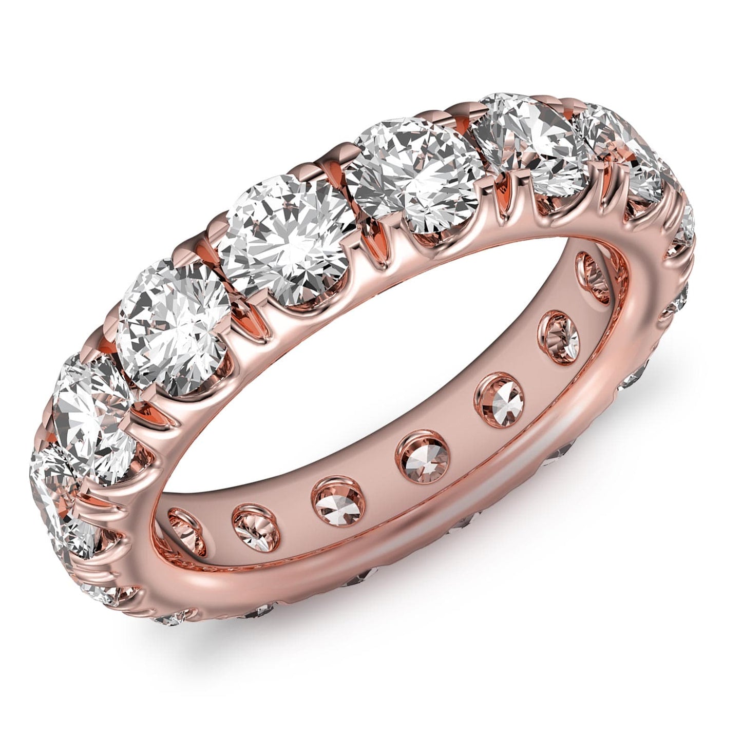 4ct French Pave Diamond Eternity Band in 14k Gold