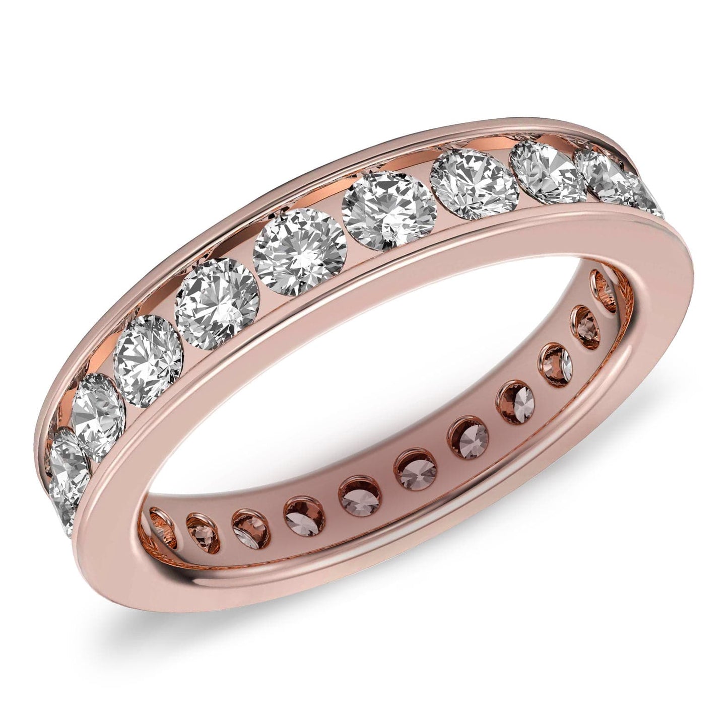 2ct Channel Set Round Diamond Eternity Ring in 14k Gold
