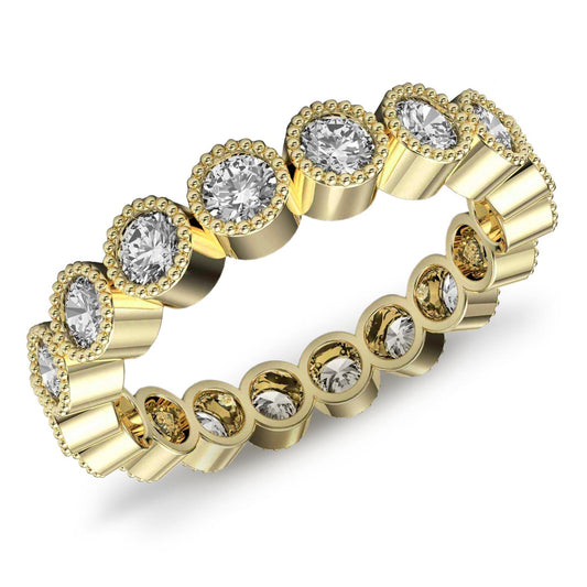 1ct Beaded Bezel Diamond Eternity Ring in 14k Gold