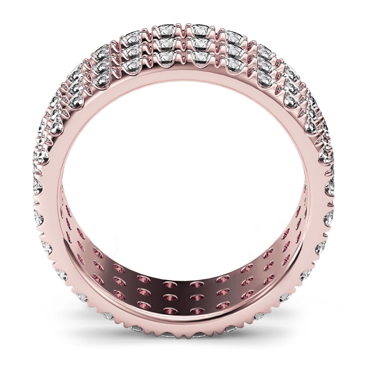 2.75ct French Pave Multi Row Diamond Eternity Ring in 14k Gold