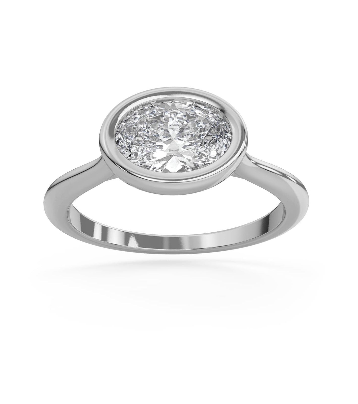 Oval Cut Diamond Bezel Engagement Ring