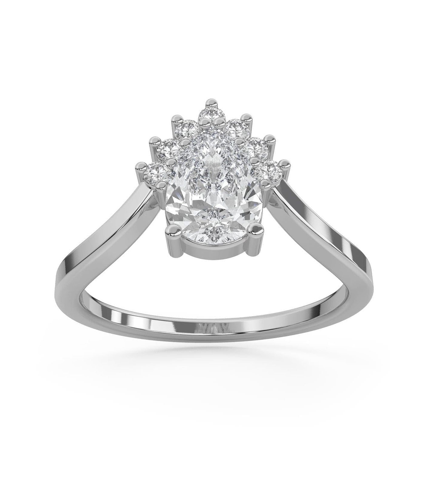 Art Deco Pear Cut Moissanite Engagement Ring