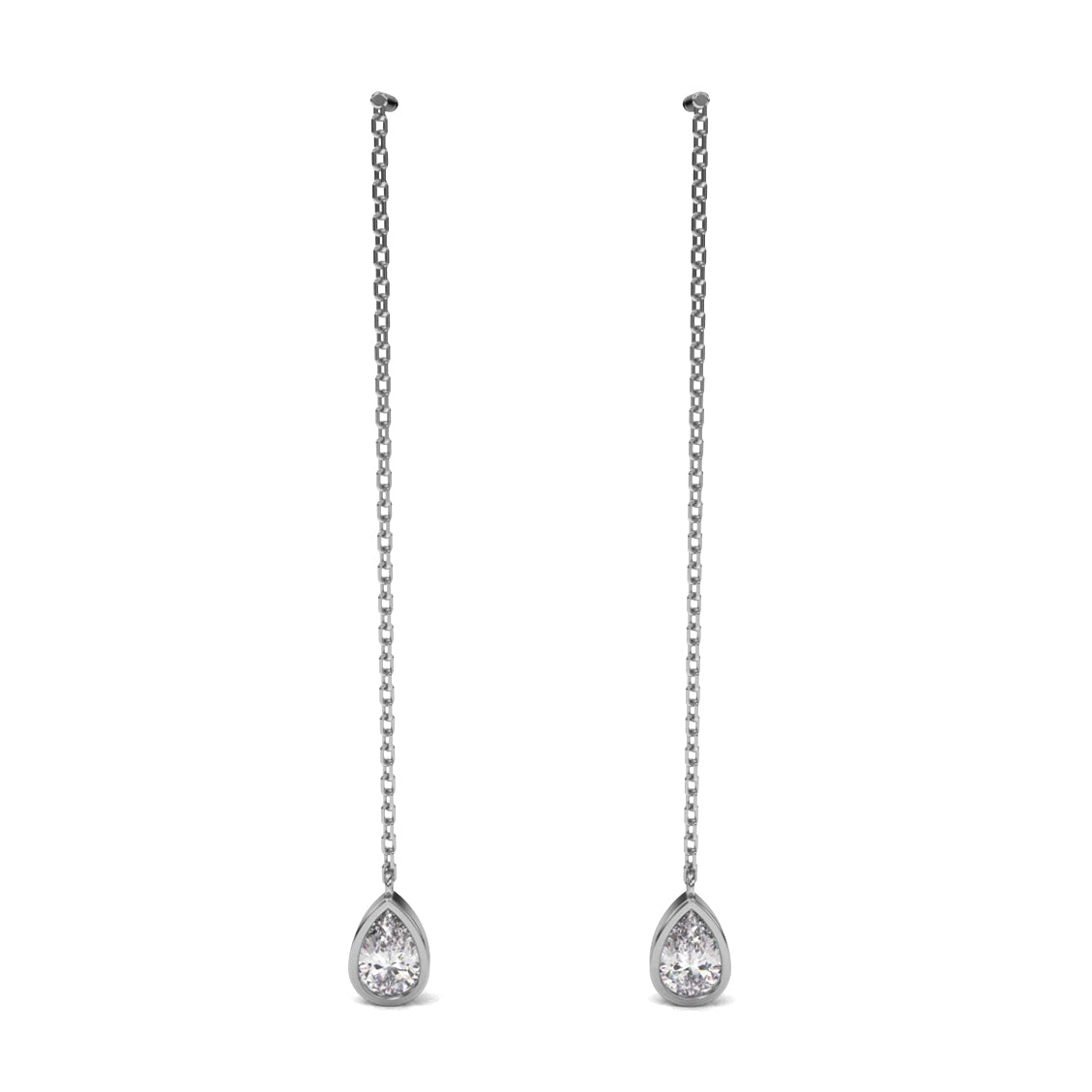 1ct Pear Cut Drop Earrings in 14k Gold