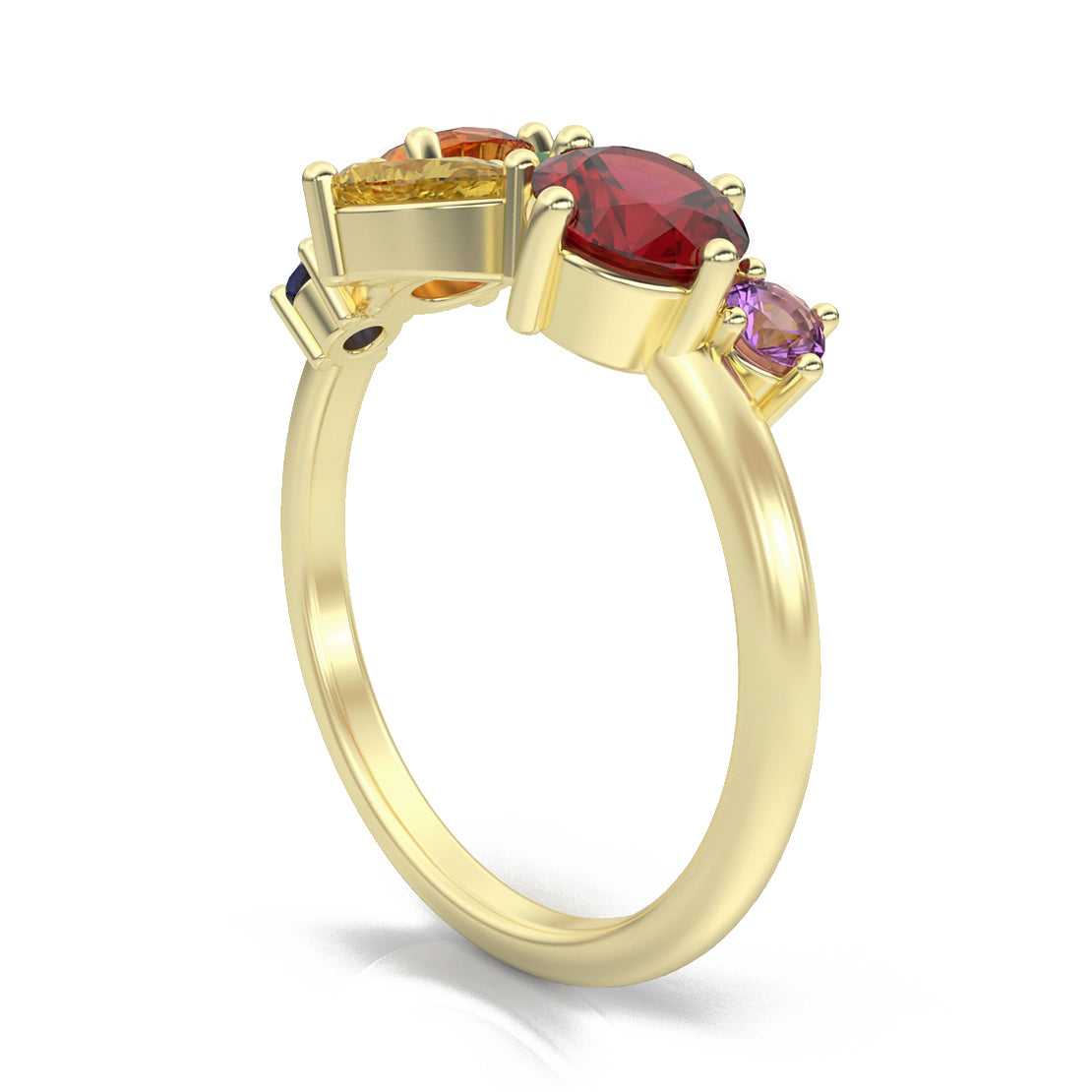 Pride Cluster Ring in 14k Yellow Gold