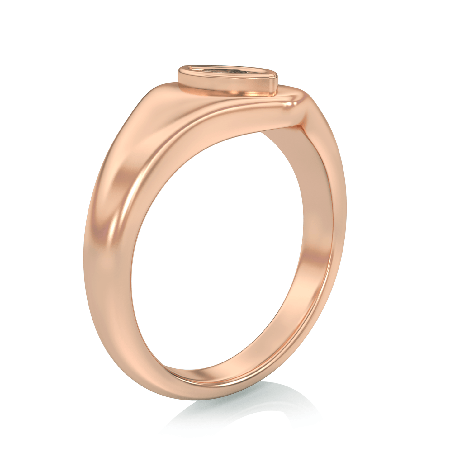 Signet Marquise Moissanite Ring in 14k Gold