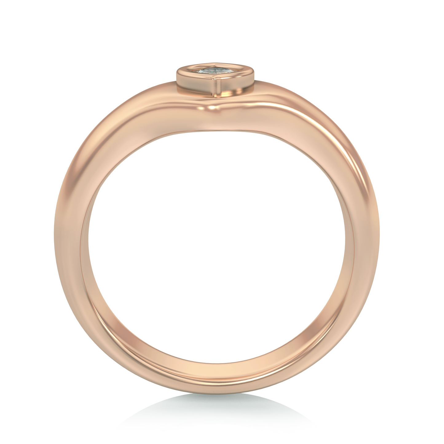 Signet Marquise Moissanite Ring in 14k Gold