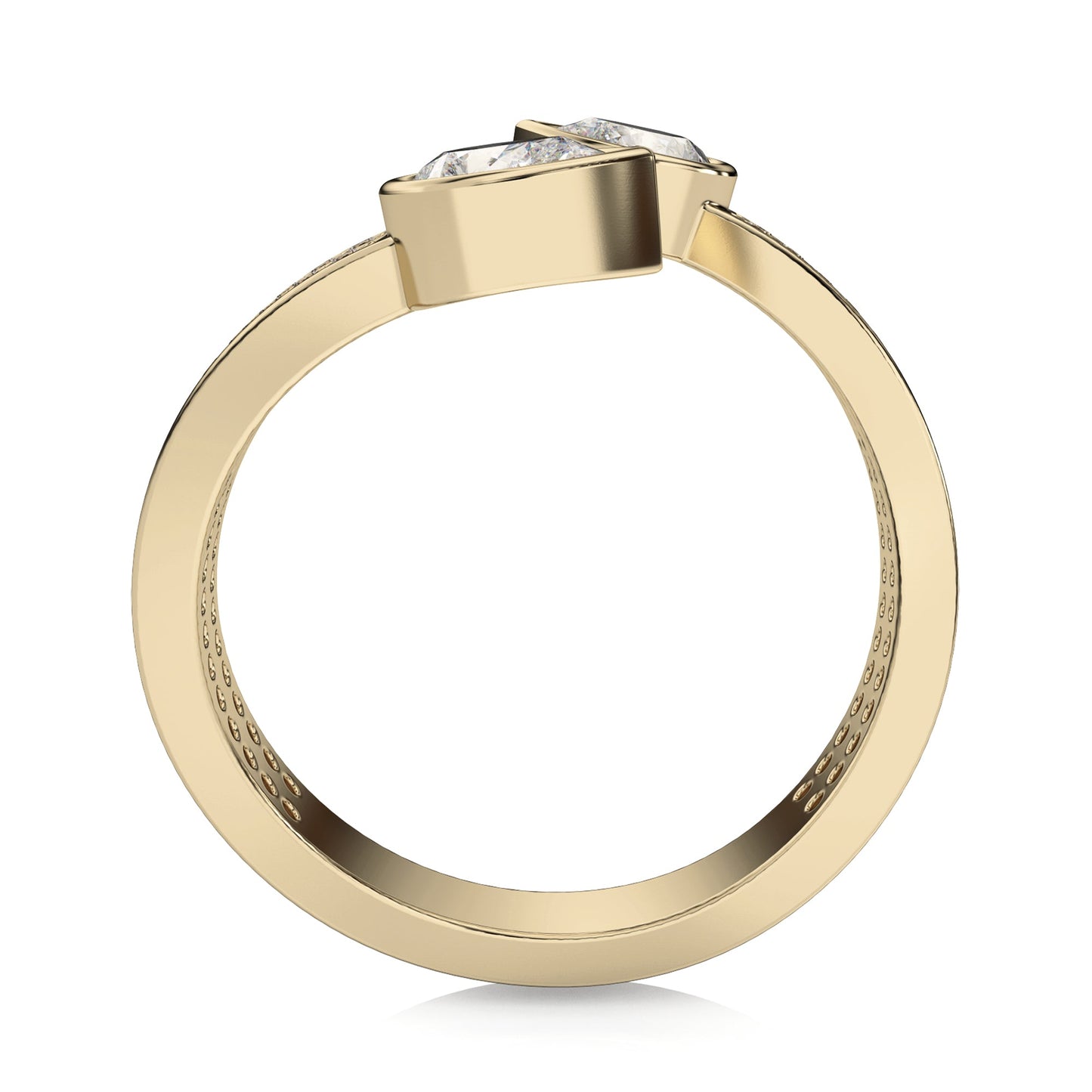 S Pavé Ring in 14k Gold
