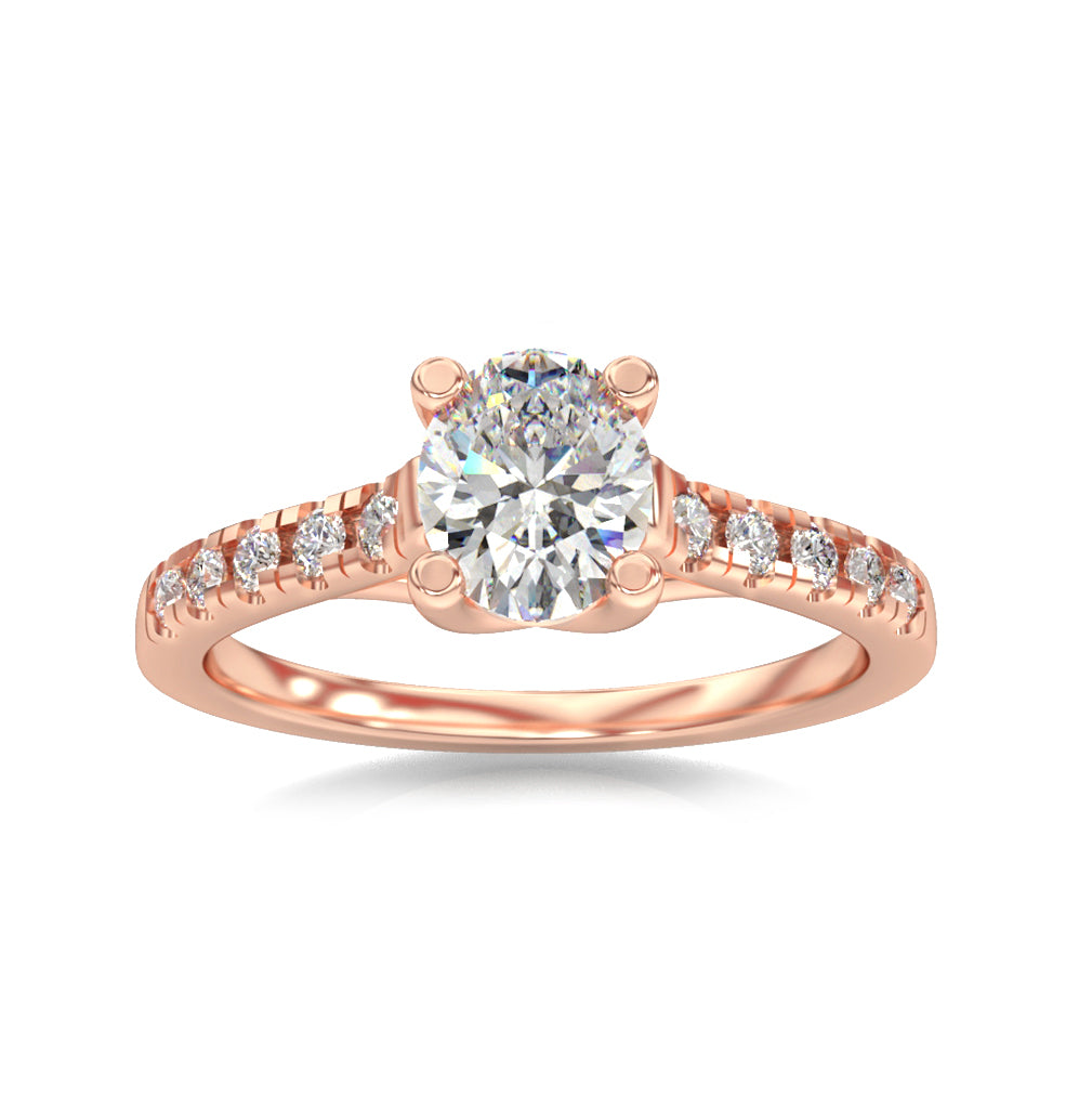Oval Cut Moissanite Engagement Ring in 10k Gold