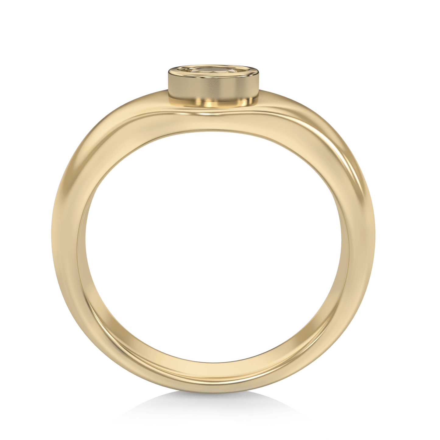 Signet Round Moissanite Ring in 14k Gold