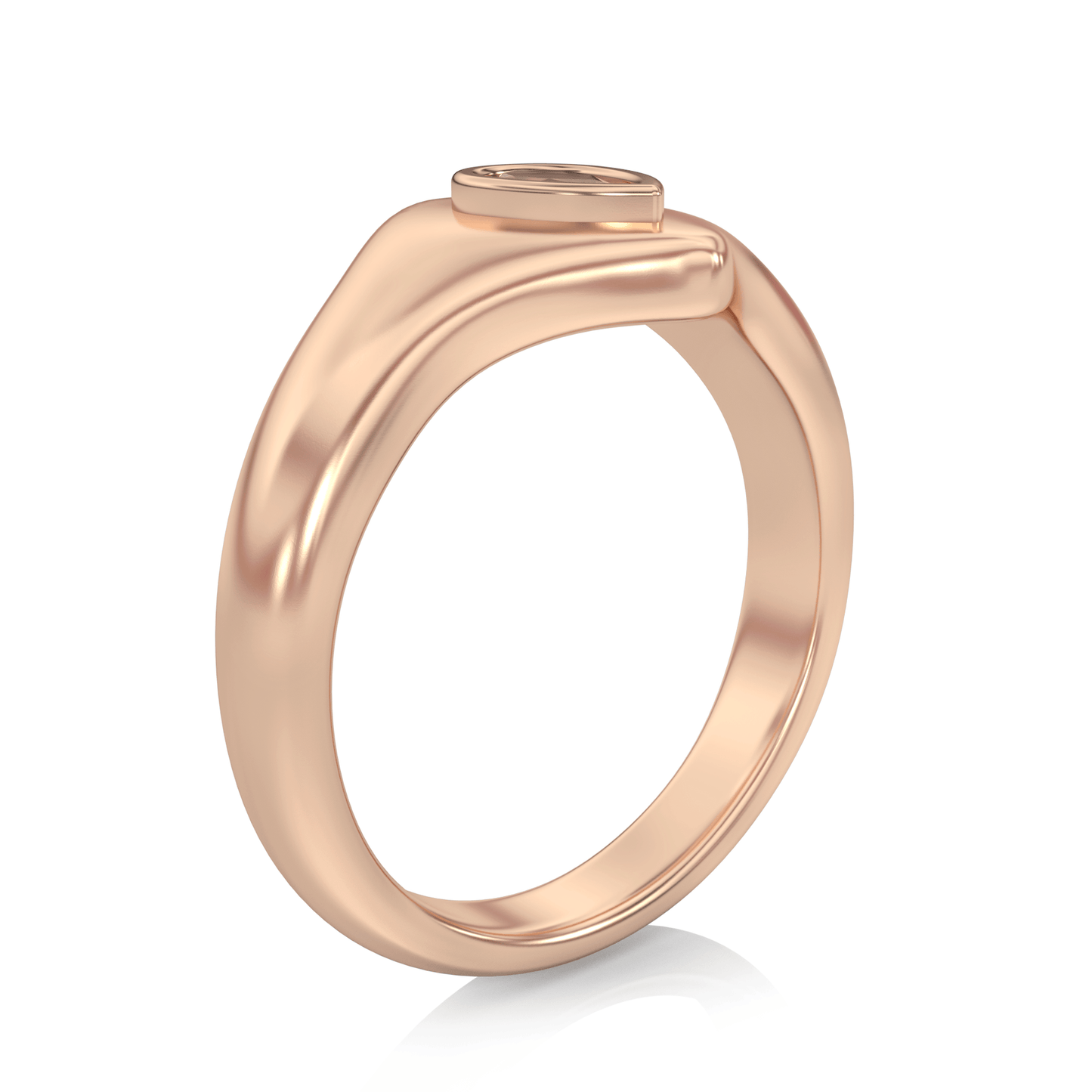 Signet Pear Diamond Ring in 14k Gold