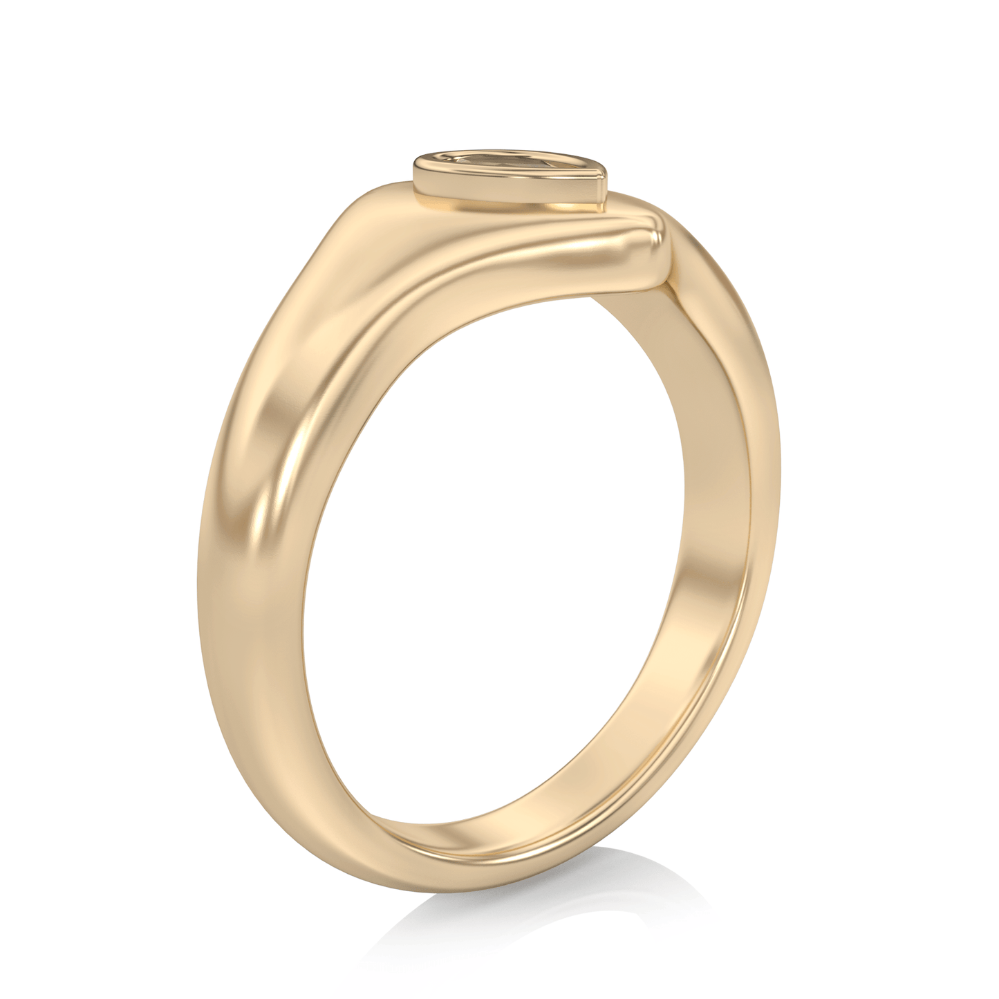 Signet Pear Moissanite Ring in 14k Gold