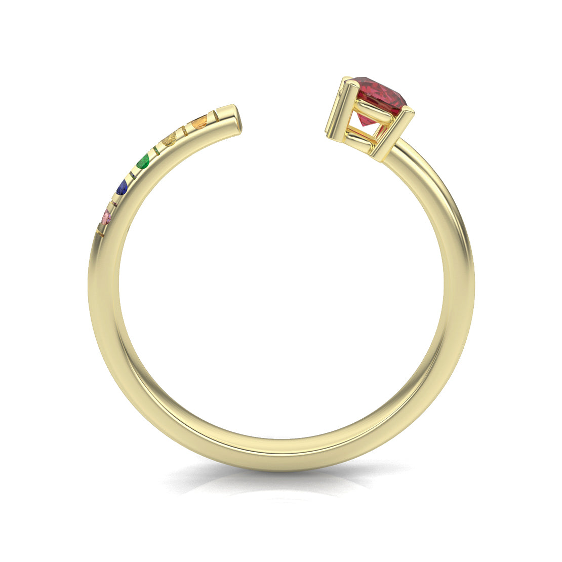 Rainbow Open Ring in 14k Yellow Gold