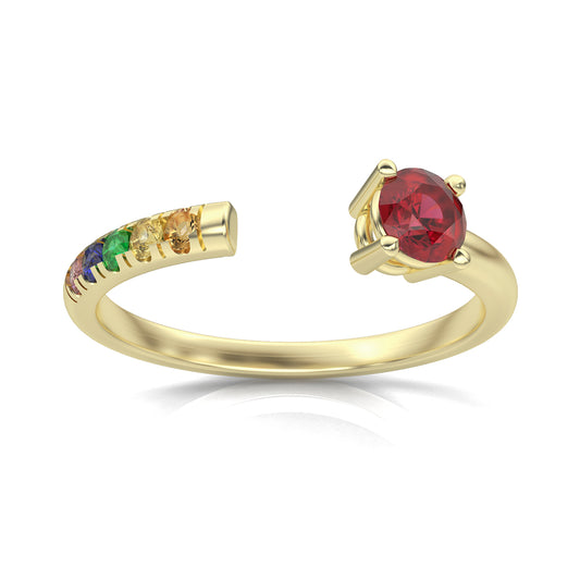 Rainbow Open Ring in 14k Yellow Gold