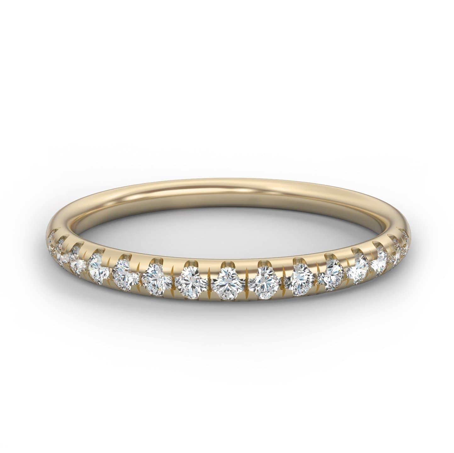 0.25ct French Pave Semi-Eternity Ring in 14k Gold