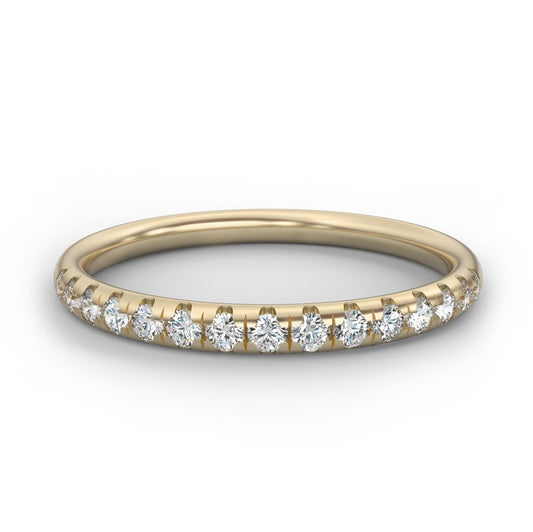0.25ct French Pave Semi-Eternity Ring in 14k Gold
