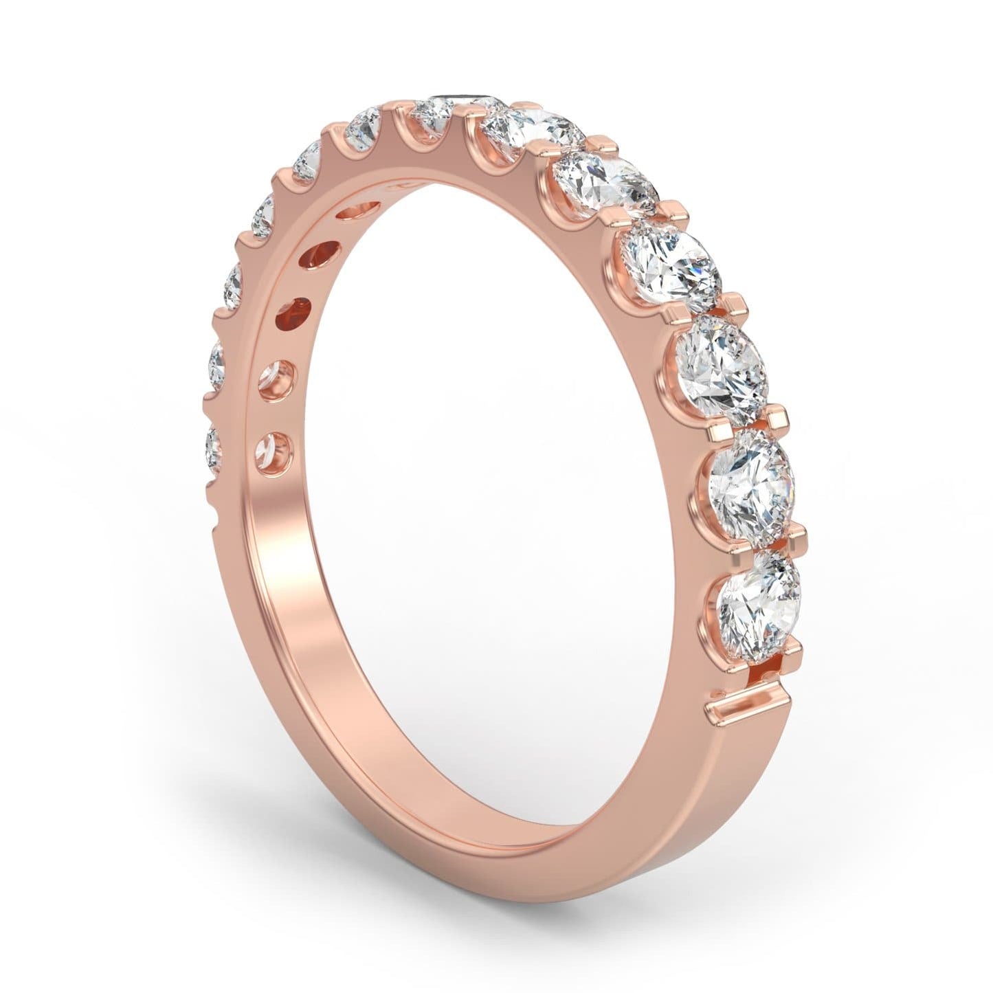 0.65ct Shared Prong Semi-Eternity Ring in 14k Gold