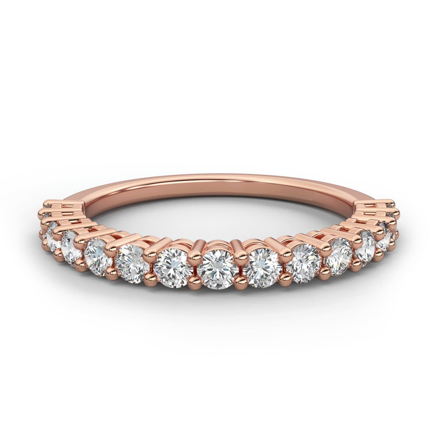 0.75ct Basket Prong Semi-Eternity Ring in 14k Gold