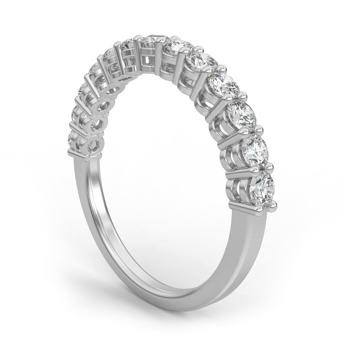 1ct Basket Prong Semi-Eternity Ring in 14k Gold