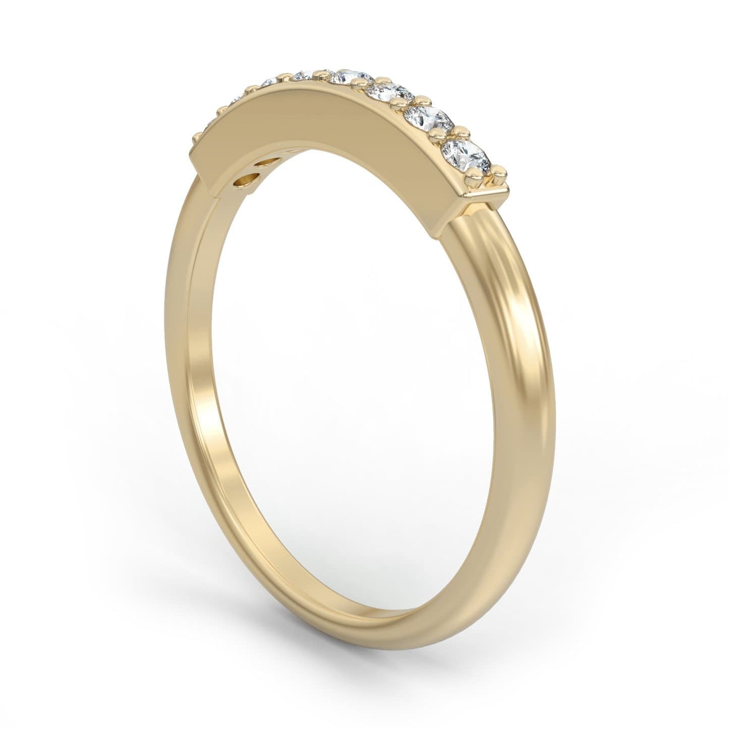 Pillar Semi-Eternity Ring in 14k Gold
