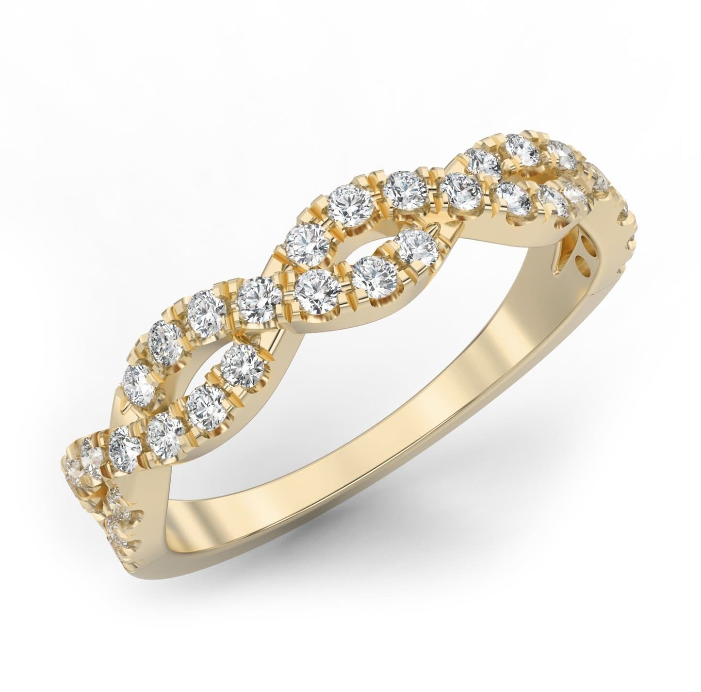 Infinity Semi-Eternity Ring in 14k Gold