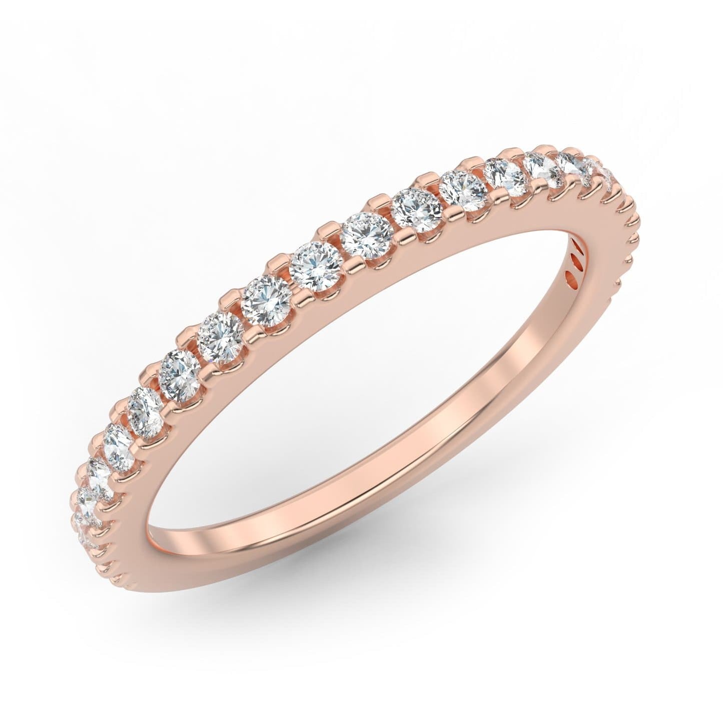 Petite Shared Prong Semi-Eternity Ring in 14k Gold