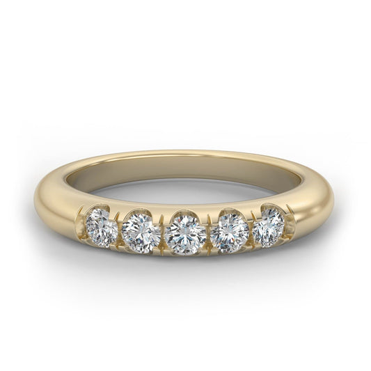0.25ct Five Stone Semi-Eternity Diamond Ring in 14k Gold