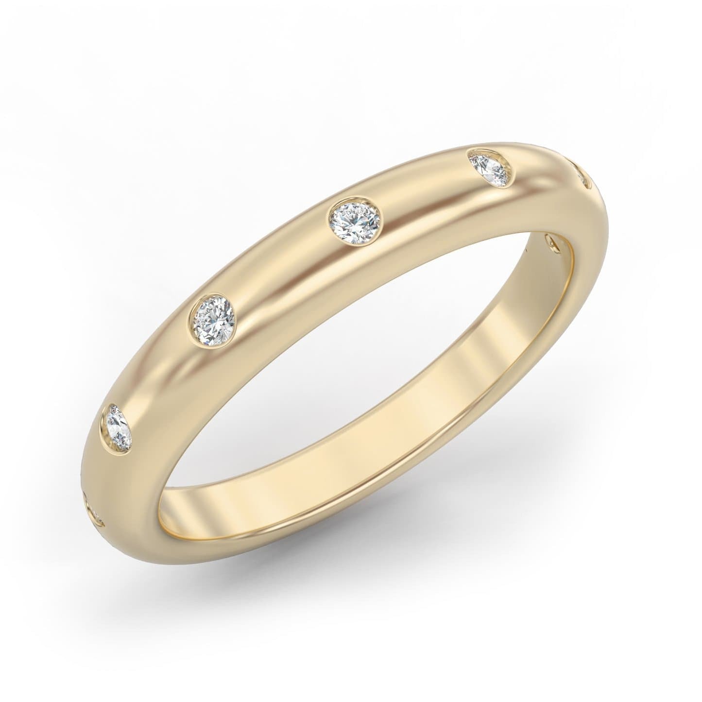 Diamond Flush Semi-Eternity Ring in 14k Gold