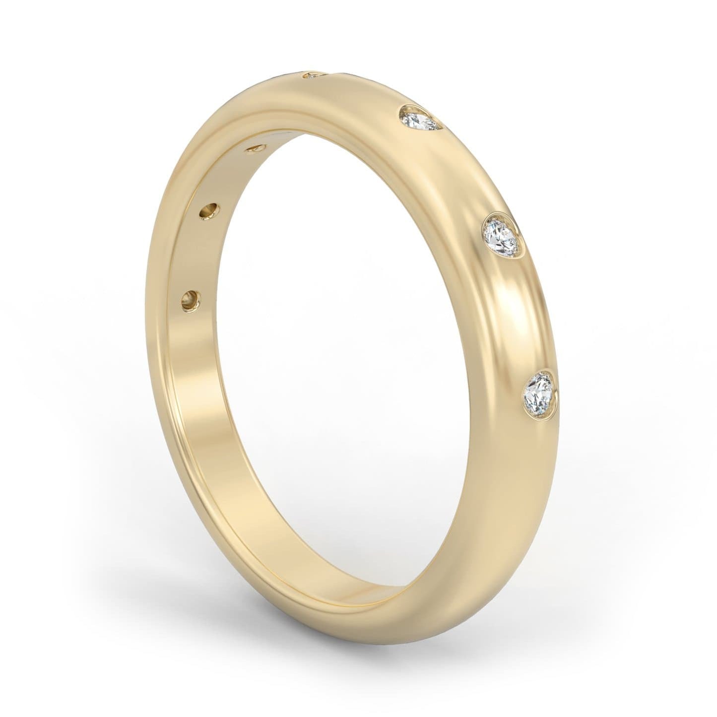 Diamond Flush Semi-Eternity Ring in 14k Gold