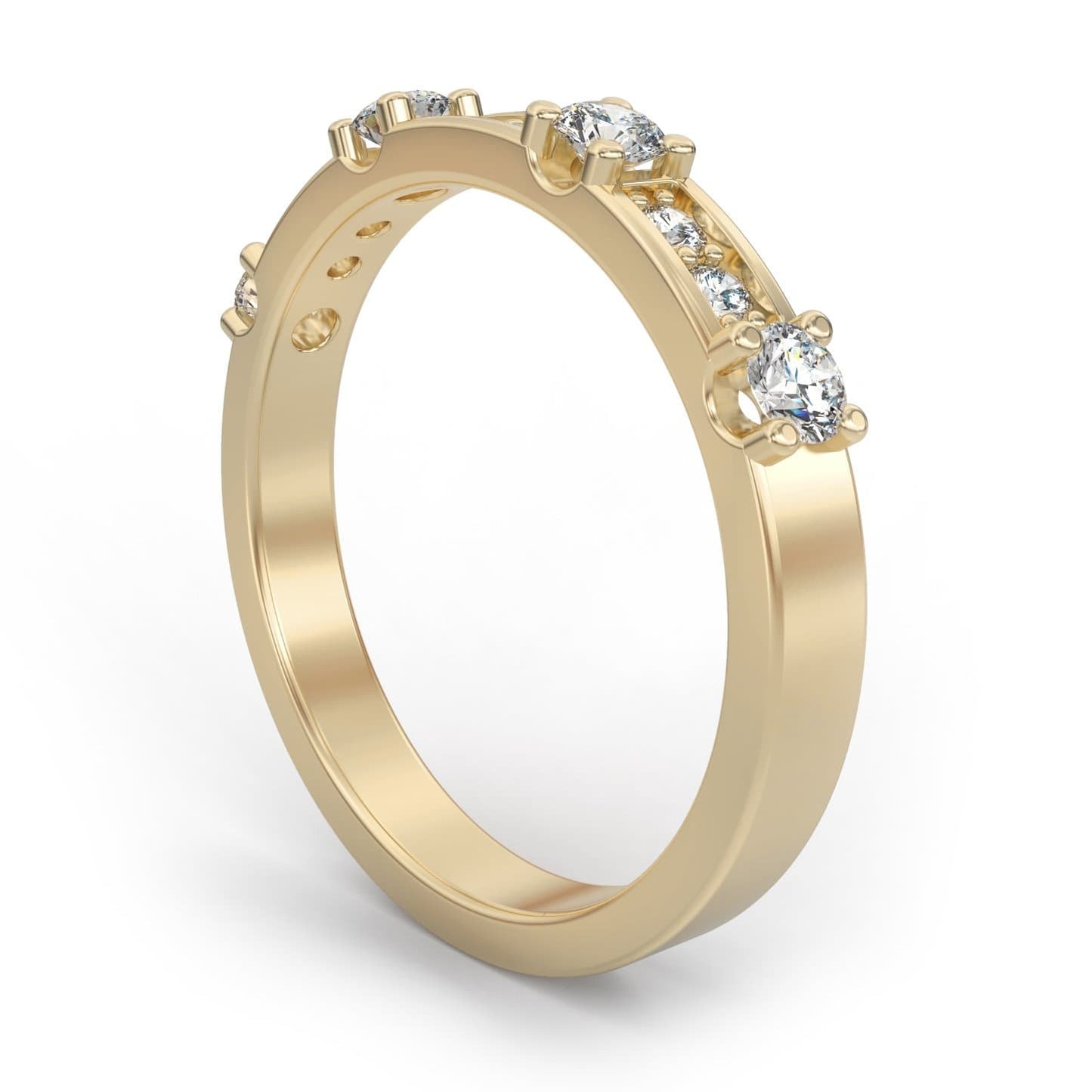 Unique Pattern Diamond Ring in 14k Gold