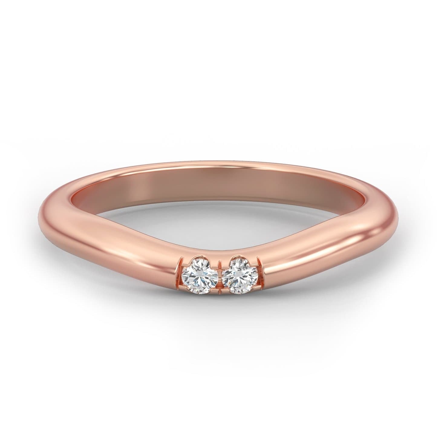 Contour Petite Curved Diamond Ring in 14k Gold
