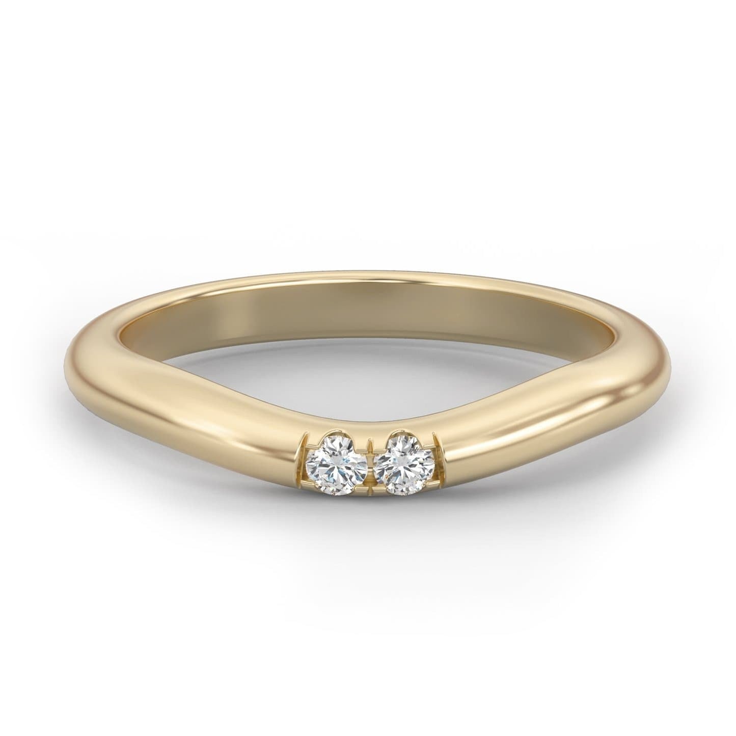 Contour Petite Curved Diamond Ring in 14k Gold