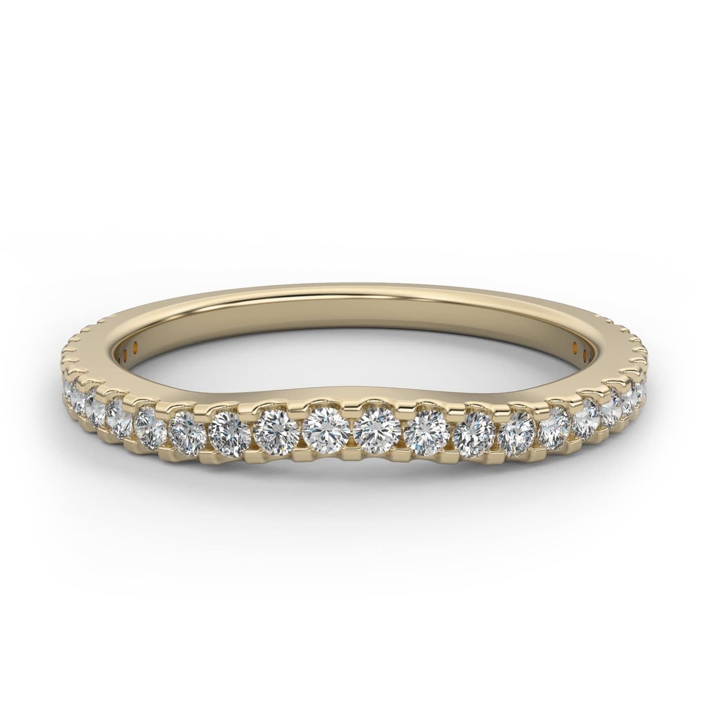 Curved Contour Semi-Eternity Diamond Ring in 14k Gold
