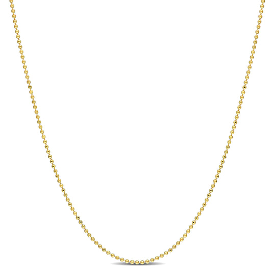 18k Yellow Gold Plated Ball Chain in 1mm