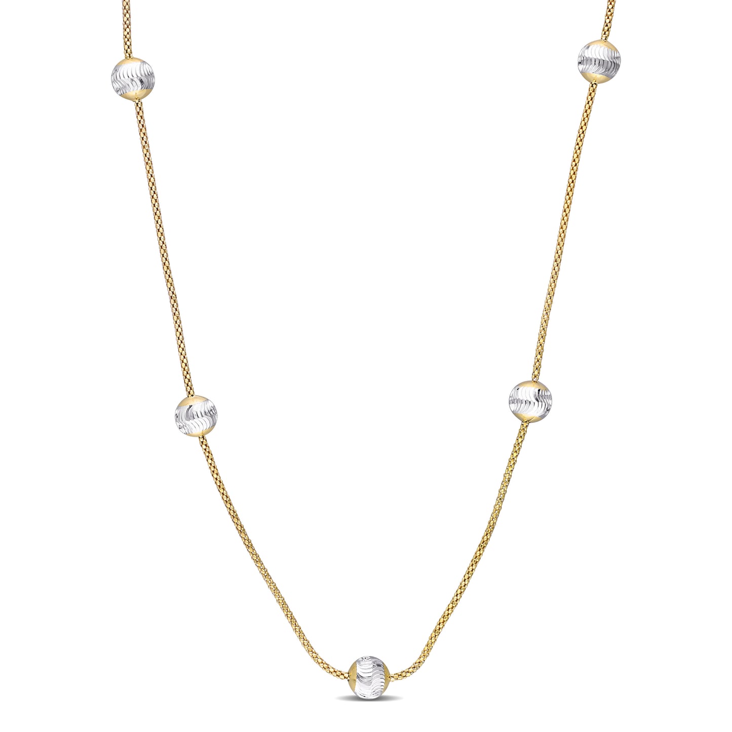 18k Yellow Gold Plated & Silver Ball Necklace