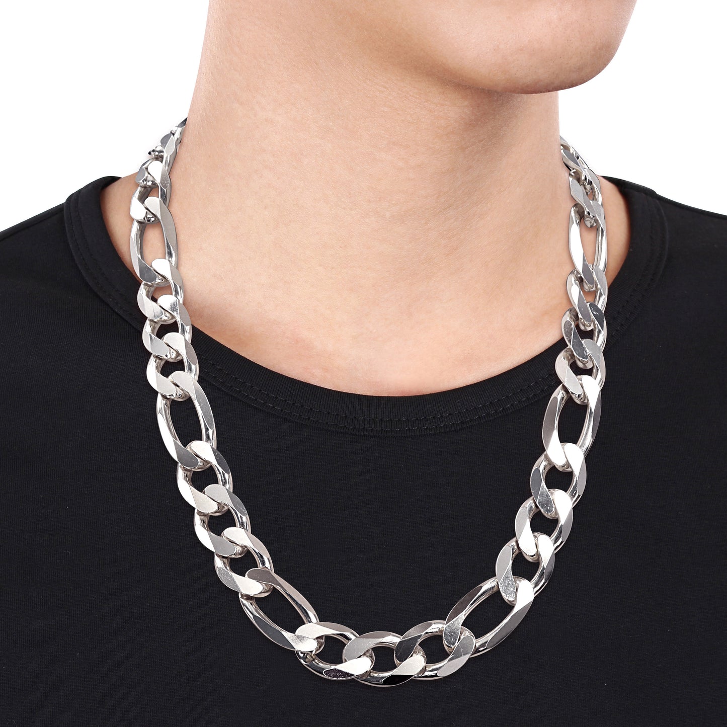 Sterling Silver Figaro Chain in 15mm