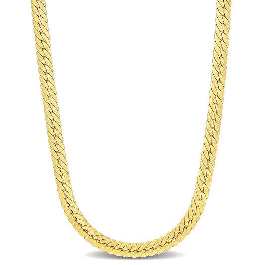 18k Yellow Gold Plated Herringbone Chain in 5.1mm