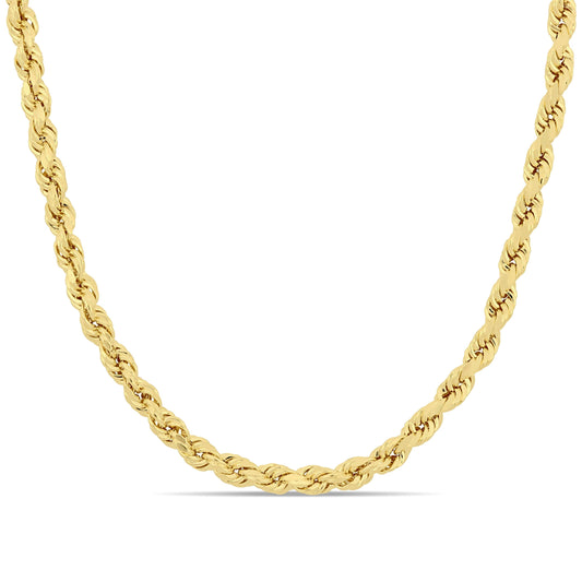 14k Yellow Gold Rope Chain in 4mm