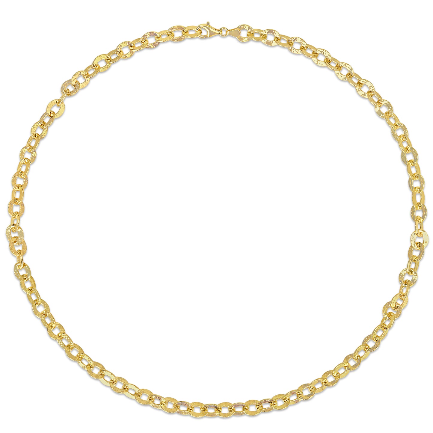 18k Yellow Gold Plated Textured Rolo Chain in 8.7mm