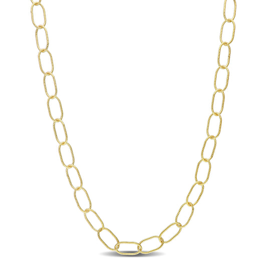 18k Yellow Gold Plated Cable Rolo Chain in 6.5mm