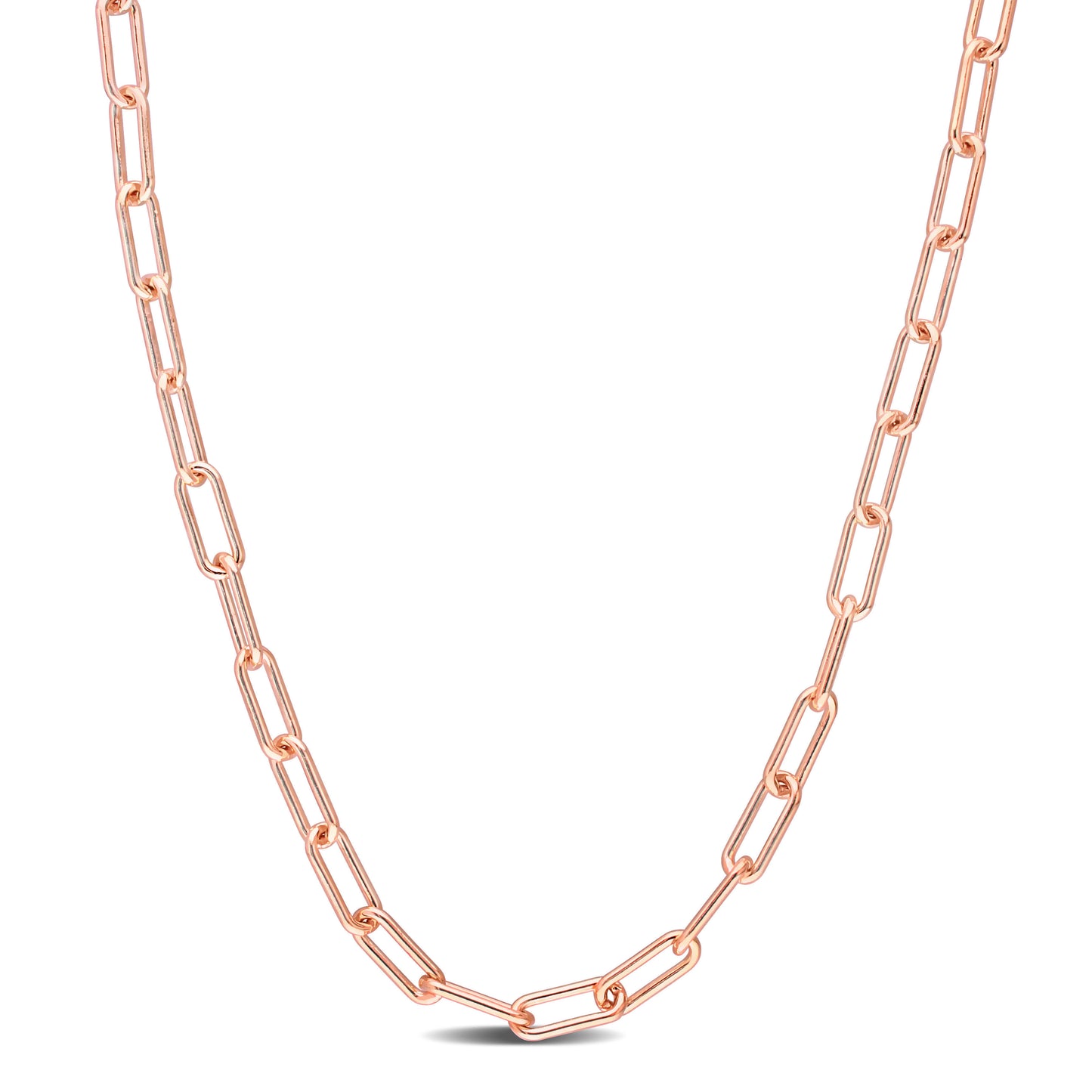 18k Rose Gold Plated Paperclip Chain in 3.7mm