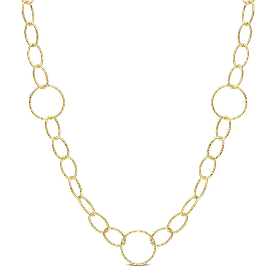 18k Yellow Gold Plated Large Cicle Chain in 14mm