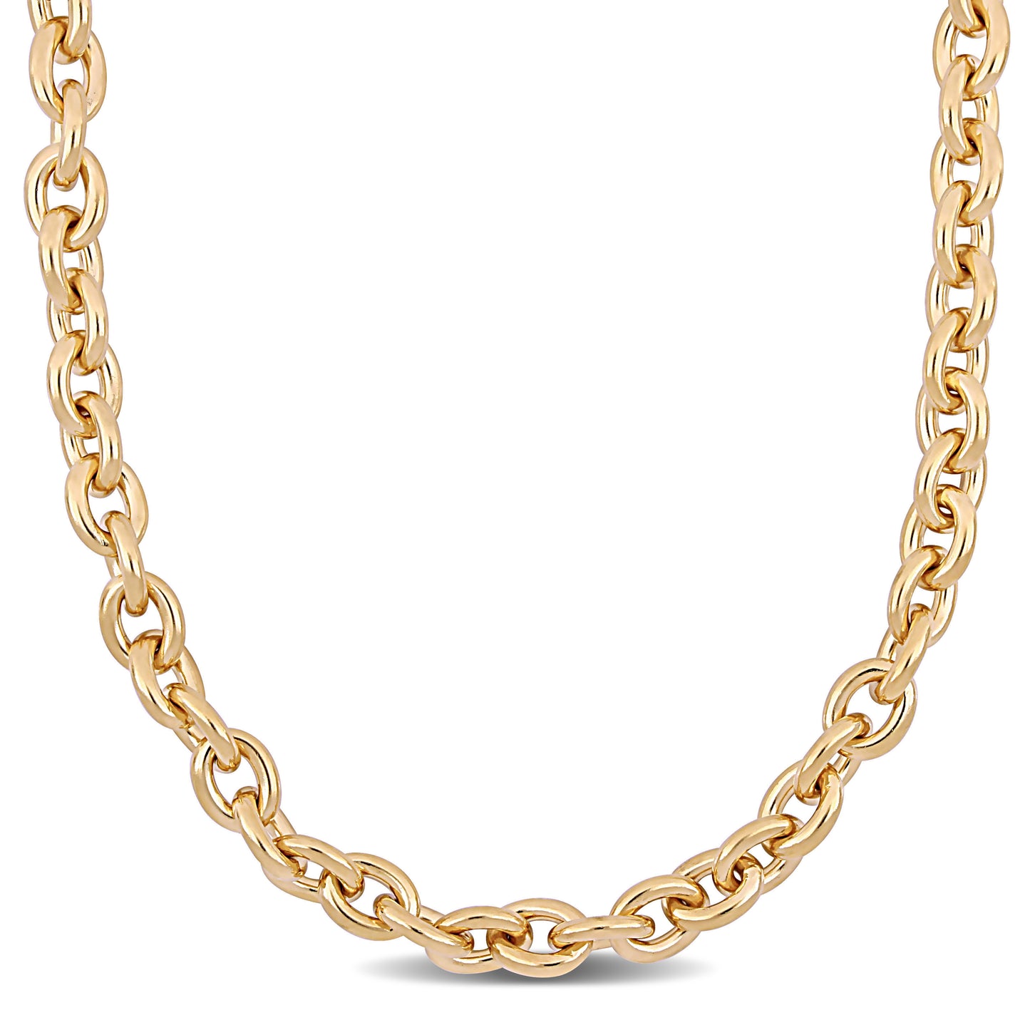Oval Link Chain in Yellow Silver