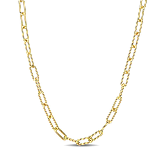 18k Yellow Gold Plated Paperclip Chain in 3.7mm