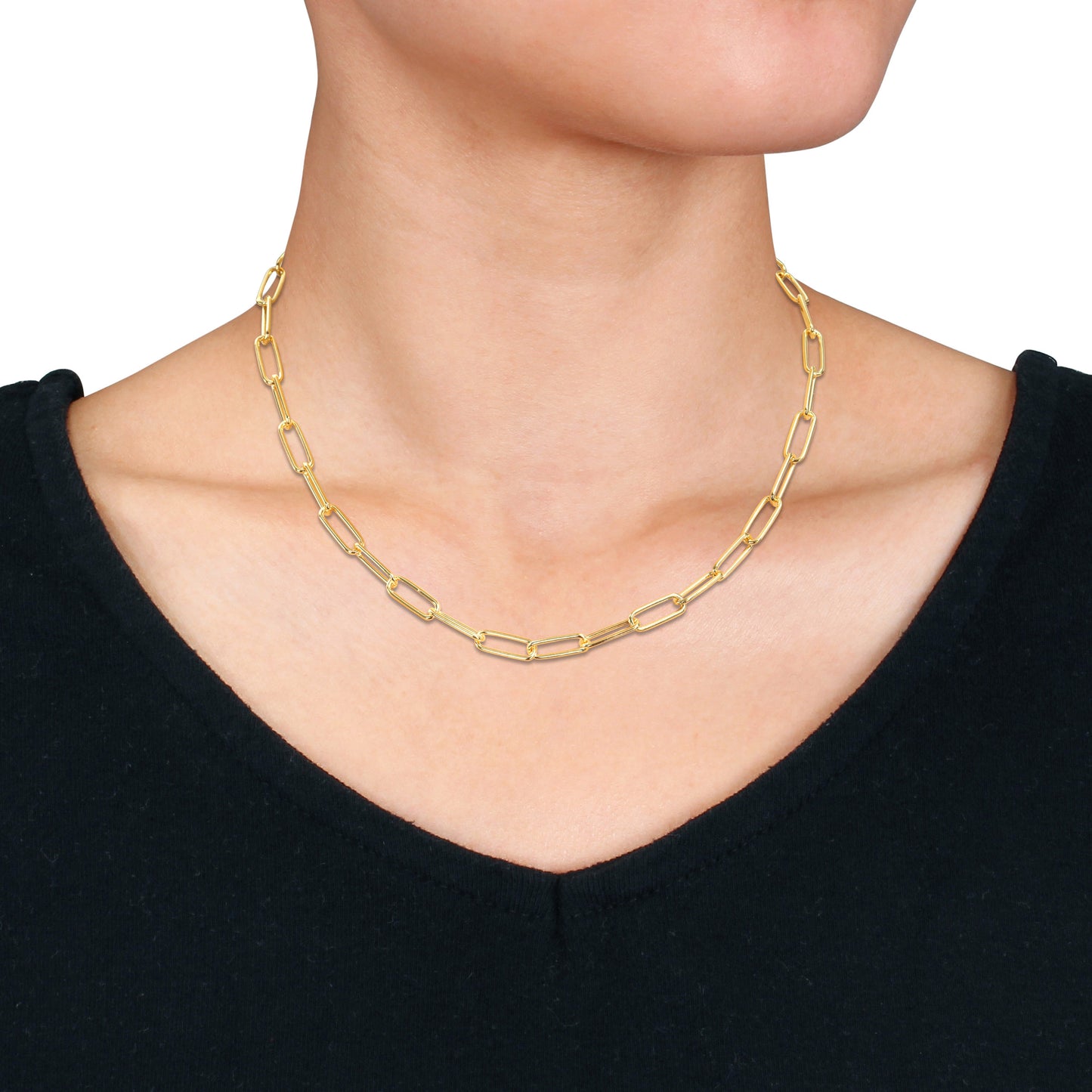 18k Yellow Gold Plated Paperclip Chain in 5mm