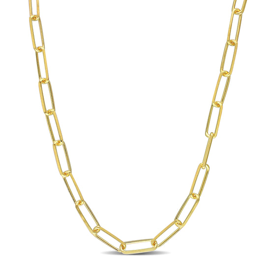 18k Yellow Gold Plated Paperclip Chain in 4.6mm