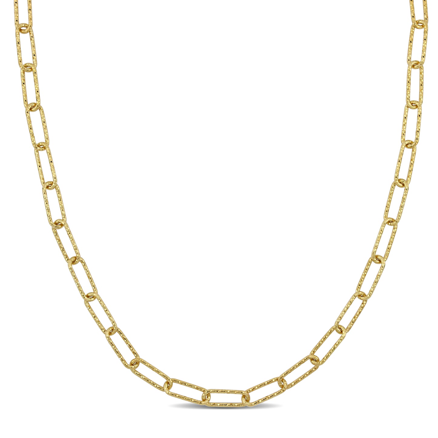 Paperclip Textured Chain in Yellow Gold 3.5mm