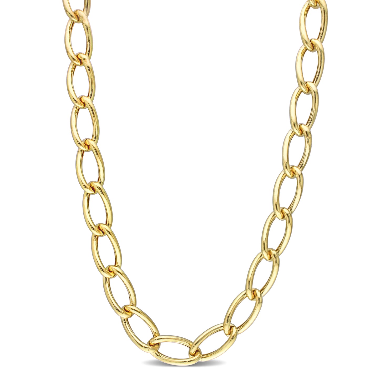 18k Yellow Gold Plated Hollow Link Chain in 8mm