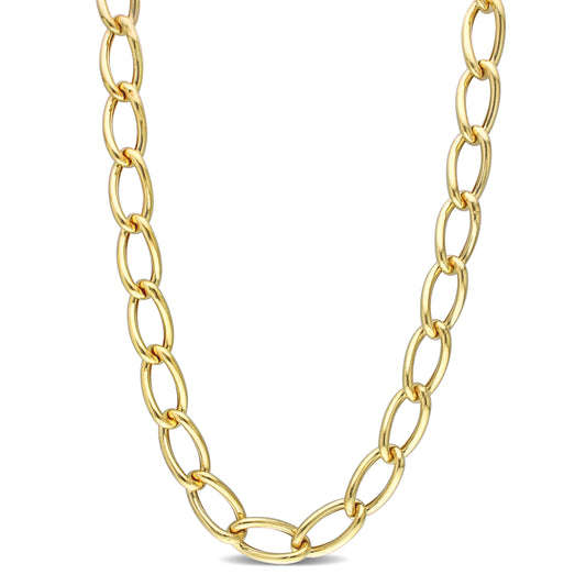 18k Yellow Gold Plated Hollow Link Chain in 8mm