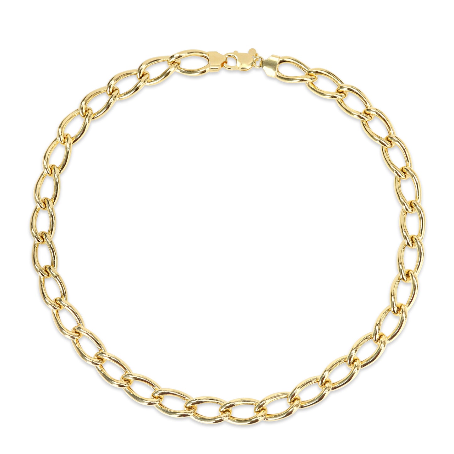 18k Yellow Gold Plated Hollow Link Chain in 13.7mm